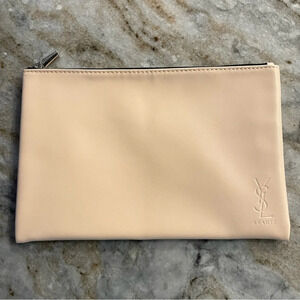 NEW Yves Saint Laurent Beaute Bag Cosmetic Pouch Cream Peachy Color